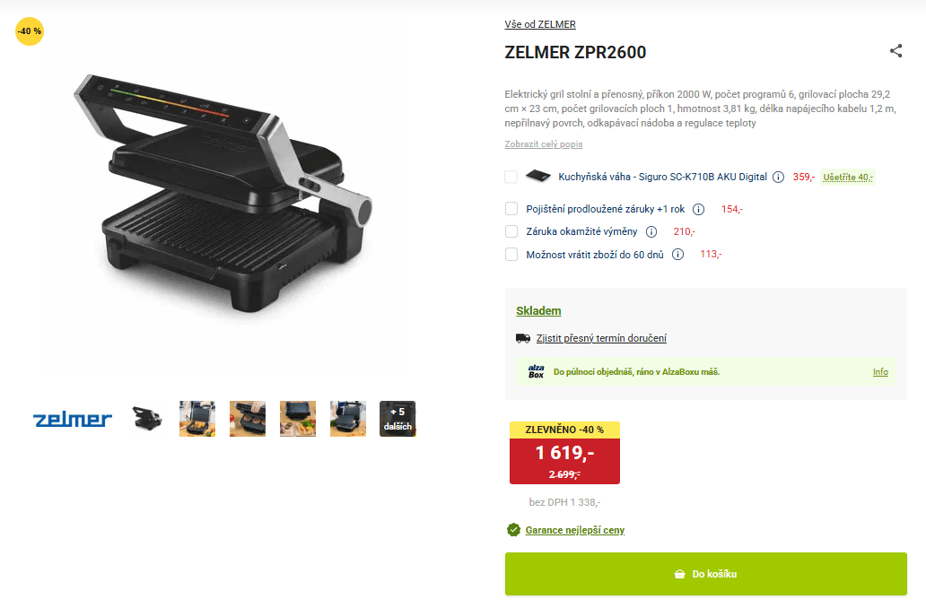 Kontaktní gril  Zepter 29x23cm